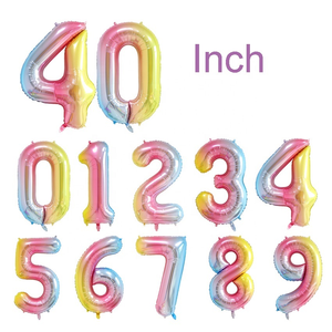 Cổ phiếu nhà máy 40 inch 0-9 số kỹ thuật số bóng bay globos đa-màu Helium lá số bóng bay cho bữa tiệc sinh nhật trang trí - Product Image 3