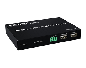 60hz 4K 200M HDMI KVM IP扩展器流行产品KVM，带红外和本地环路输出，支持电视笔记本电脑的多点到多点