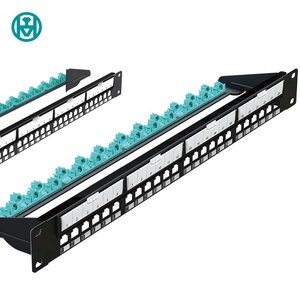 Enmane Cat5E Cat 6 Cat 6 A 1U Panel de conexión modular Rj45 con etiqueta grande blindada con gestión de cables - Product Image 1
