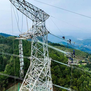 מגדל קו שידור באיכות גבוהה 33kv-220kv צינורות פלדה צינור פלדה עצמי תמיכה מגדל מוט חשמלי
