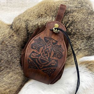エコワルソン中世ヴィンテージマネーポーチバッグクロスボーダー小銭入れバイキングレザー巾着コスチュームアクセサリー男性女性用