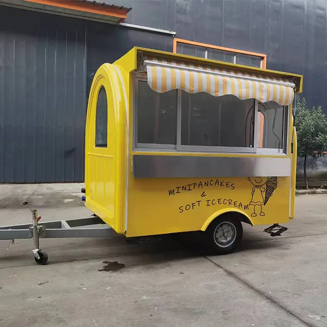 Street Food Cart Rasierte Eismaschine Food Cart Mobile Trailer Food Trucks