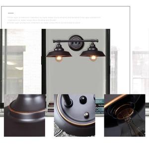 Shinetime demir tepe yağ ovuşturdu bronz Finish Vanity işık Metal gölge demir Hill (İki işık duvar aydınlatma armatürü) - Product Image 4