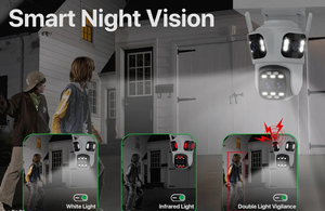 ICsee 12MP Ip kablosuz kamera dört Lens 8X optik Zoom İnsan algılama izleme açık Ptz Wifi ağ kamerası De gözetim - Product Image 4