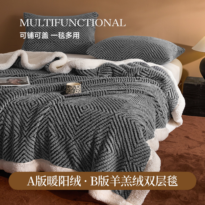 Warm cashmere blanket - mousse gray