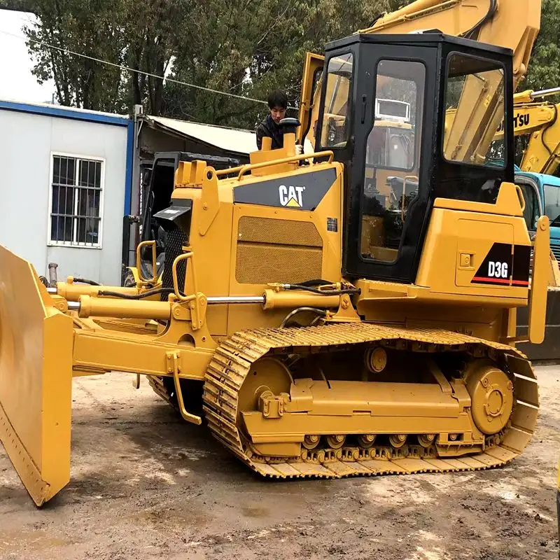 Mini bulldozer usado gato d3, trator pequeno, segunda mão, caterpillar d3g, mini dozer, manivela, bulldozer