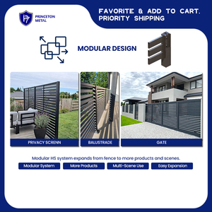 קל התאסף DIY גן מתכת אלומיניום פסיס אופקית פרטיות אבטחת גדר פנלים - Product Image 6