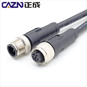 1M 2 M 5MPVCケーブルオーバーモールドプラグM12オスメスストレートアングル17ピンコアAコード非シールドコネクタ - Product Image 1