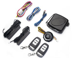12V entrada sin llave Motor de coche interruptor de arranque de un botón sistema de alarma kit remoto - Product Image 4