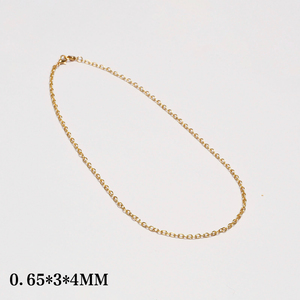 小さなシンプルOチェーンフラットファンデーションDIYアクセサリーリンクチェーンネックレスとブレスレット金メッキファッションアクセサリー - Product Image 4