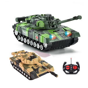 1:18 ölçekli RC savaş tankı modeli 4-Channel uzaktan kumanda ile aydınlatma ve müzik simülasyon Metal askeri oyuncak çocuk Boys için - Product Image 1