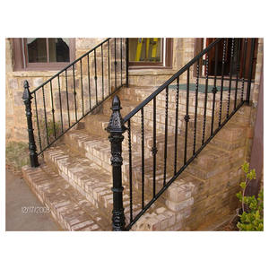 Home Decoration Schmiedeeisen Geländer Schwarz Pulver beschichtete Balustrade Design für Balkon/Terrasse/Treppe - Product Image 2