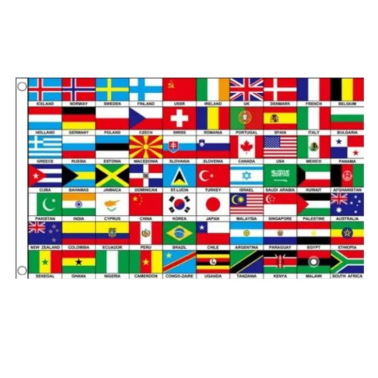 Wholesale worldwide 100% polyester printed national flag 3x5 ft all countries flags of world in stock