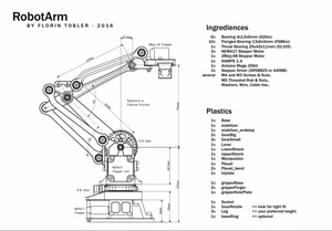 Kit per braccio robotico stampato 3D per auto, compatibile con Arduino per hobbisti ed educatori