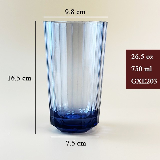 Grand verre à rayures verticales