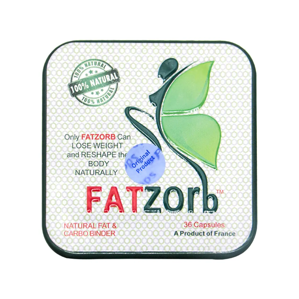 Diskon besar grosir Fatzorb OEM/ODM mengurangi nafsu makan asli terbaik pelangsing alami longgar berat badan kapsul keras dengan kotak besi