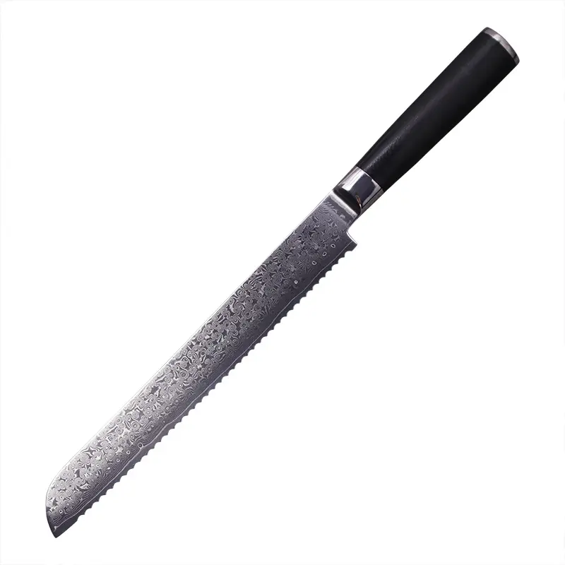 Ультра Острый VG10 Дамаск 10 дюймовый нож для хлеба кухонные ножи с зазубренными