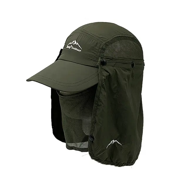 Chapéu de pesca para o safari, com proteção uv, respirável, secagem rápida, para caminhadas com tampa de pescoço