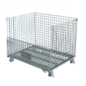 Contenedor de palé galvanizado de almacenamiento de almacén plegable de metal de malla de alambre plegable apilable - Product Image 2