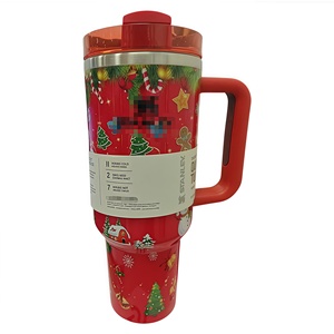 ถ้วยกาแฟสแตนเลสสีขาวลายซานตาคลอสออกแบบได้ตามต้องการสำหรับเทศกาลคริสต์มาสสุดสร้างสรรค์และน่ารัก - Product Image 1