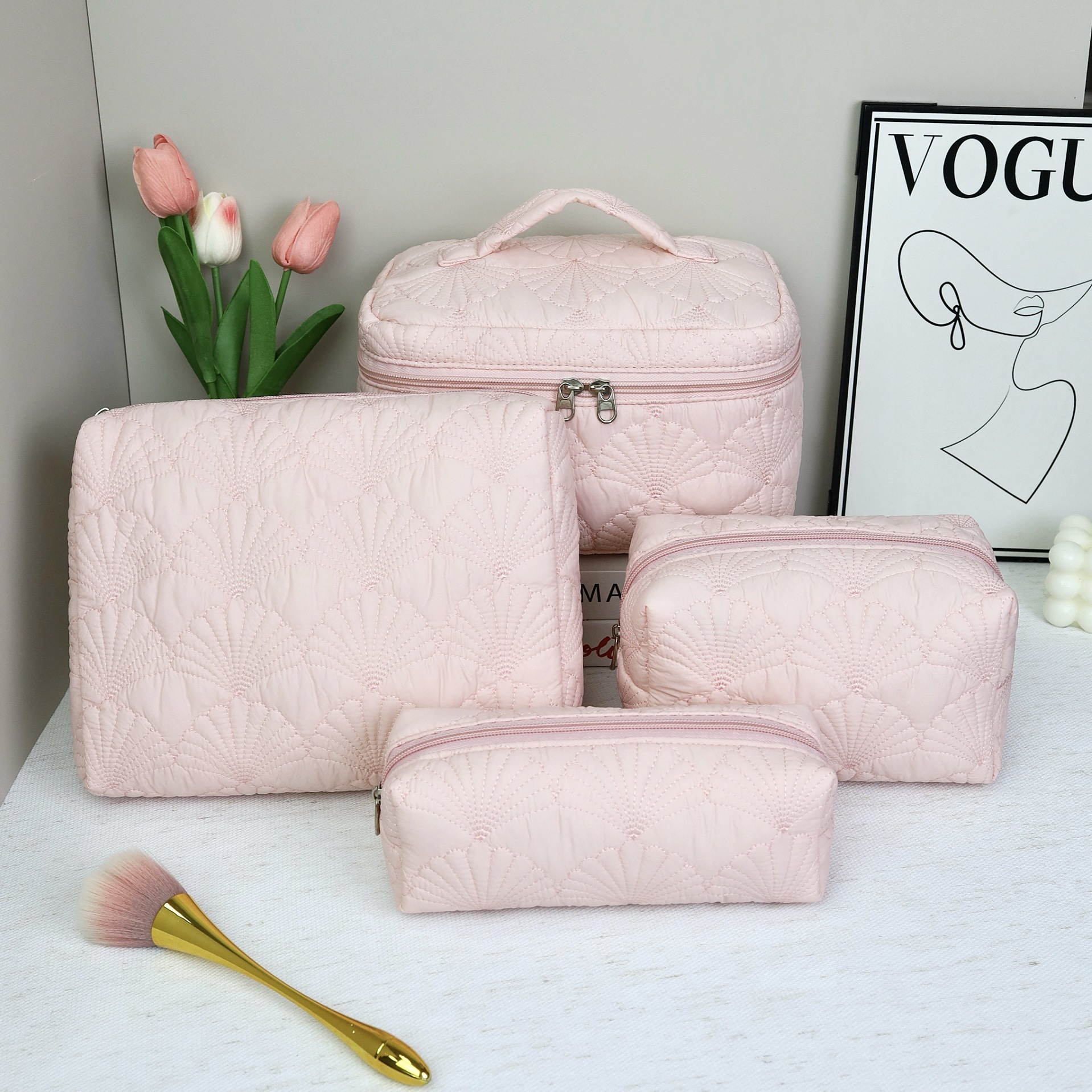Ensemble de coquillages roses (4 pièces)