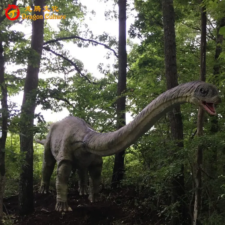La más nueva venta caliente durable atractivo gran dinosaurio comiendo hojas de dinosaurio Animatronic modelo para el parque de atracciones