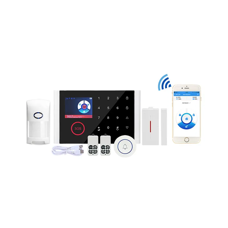 JC Gsm Alarm Host Bedienfeld DIY Alarmsystem Home Security Kamerasystem Drahtlos mit PIR-Sensor und Tür kontakts ensor