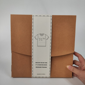 Caja de embalaje de camisetas de papel Kraft de calidad superior Logotipo de sobre A4 de manga corta-Caja de archivo imprimible Impresión de embalaje de ropa - Product Image 4