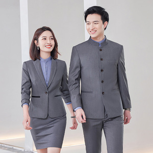 Venta al por mayor estilo chino Stand-up <span class=keywords><strong>Collar</strong></span> túnica China traje para hombres y mujeres