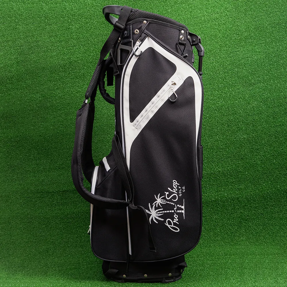 निर्माता कीमत गोल्फ बैग उच्च गुणवत्ता कस्टम कढ़ाई लोगो हल्के पोर्टेबल पॉलिएस्टर गोल्फ खड़े बैग