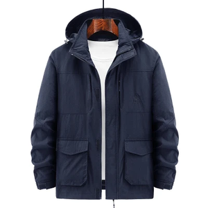 İlkbahar ve sonbahar yeni erkek ceket ceket erkek spor takım ince rüzgar geçirmez düz renk tüm eşleşen rahat kapüşonlu - Product Image 3