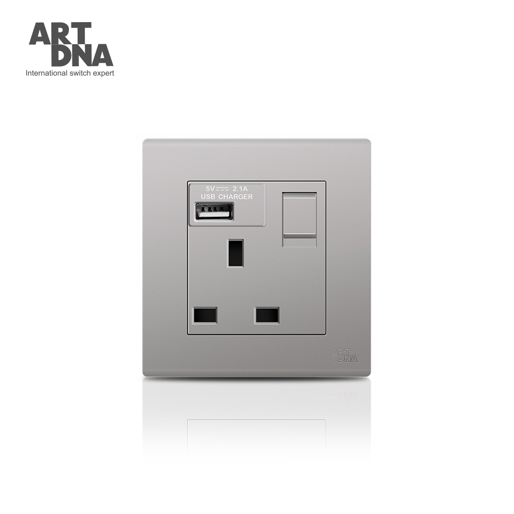 Prise 13A BS avec chargeur USB 2.1A