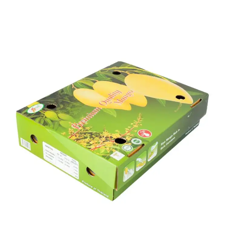 Benutzer definierter Druck Starre Bananen schachteln Mango karton Karton Obst Verpackung Lieferant Für Erdbeer Ananas Gemüse Box