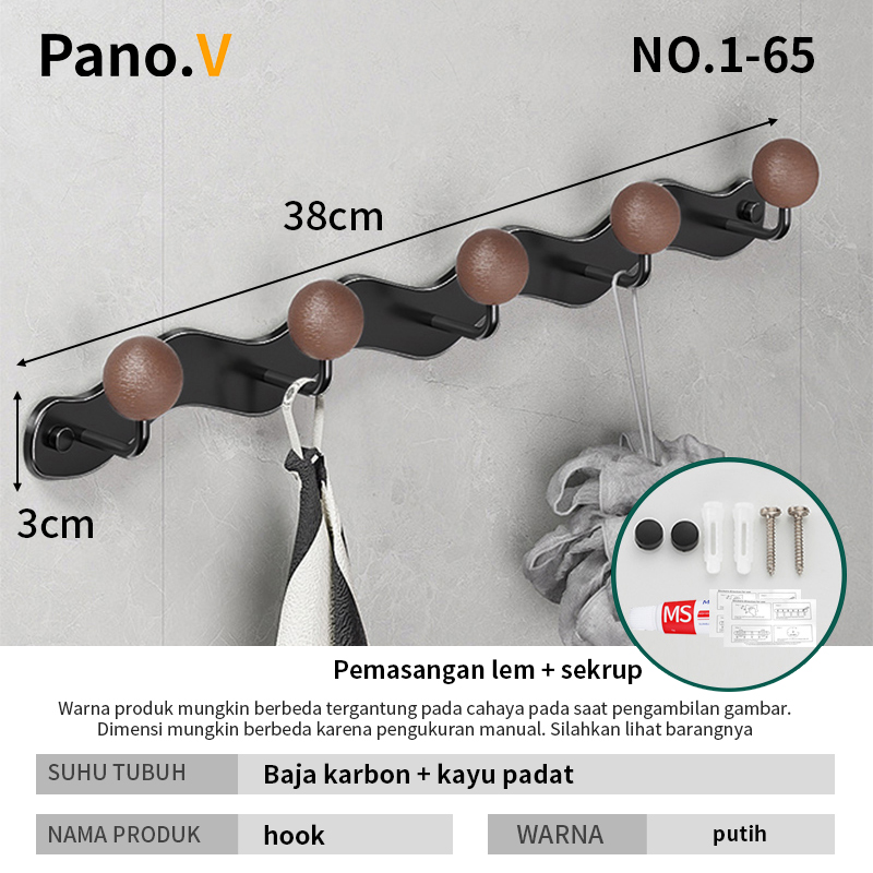 NO.1-65 black 5 hooks