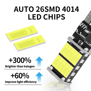 YOBIS <strong>T10</strong> <strong>LED</strong> W5W Luces Light Bulb 4014 26SMD 194 <strong>168</strong> Canbus for Car Trunk Interior Dome Map Door Dash Width Wedge Light - Product Image 2