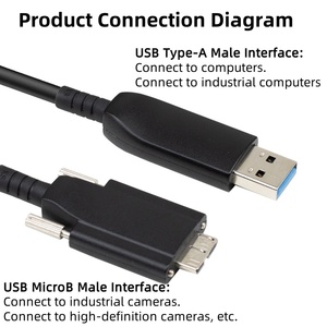 สาย3.0 USB ชนิด2.0ชนิด A ถึง Micro-B ที่มีความยืดหยุ่นสูงด้วยสกรูสำหรับใช้ในอุตสาหกรรมกล้องและคอมพิวเตอร์ - Product Image 5