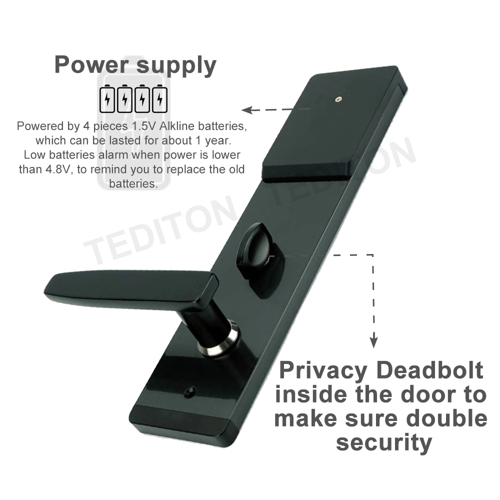 Multi Style High Intelligent Front Door Entrance Electric with Key Card Ttlock BLE Smart Security Doors Lock