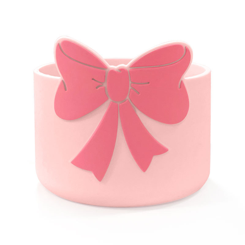 Botas tipo taza rosa claro - Lazo rosa oscuro