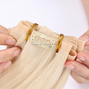 Yaki 4C หยิกที่มองไม่เห็นทำจากโลหะ PU ลูกไม้ผมตรงผมมนุษย์แท้แบบคลิปอิน100% - Product Image 1