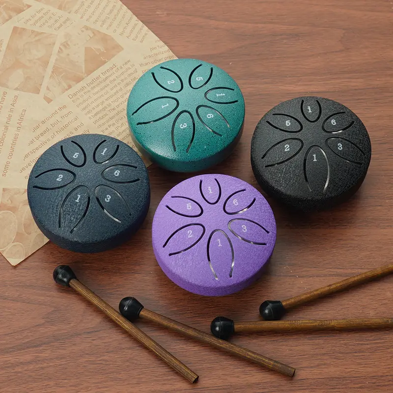 Tambor de aço para meditação, tambor de mão curativo para ioga e meditação, tambor de língua de 3 polegadas e 6 notas, venda imperdível