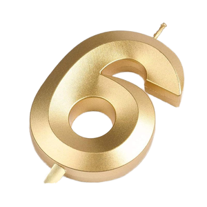 KLS nhà máy 3D vàng kỹ thuật số bánh sinh nhật số nến lễ hội sáng tạo cho trẻ em người lớn không khói năm mới - Product Image 1