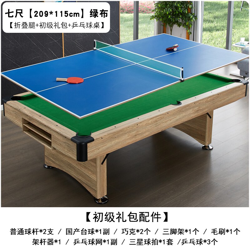 Modèle pliant de 7 pieds vert grain de bois + planche de tennis de table-8411