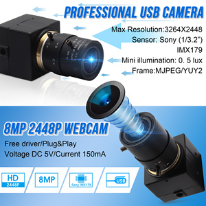 Cámara web ELP Alta resolución IMX 179 Sensor UVC 8MP 2,8-12mm controlador libre de zoom HD USB webcam para Android - Product Image 5