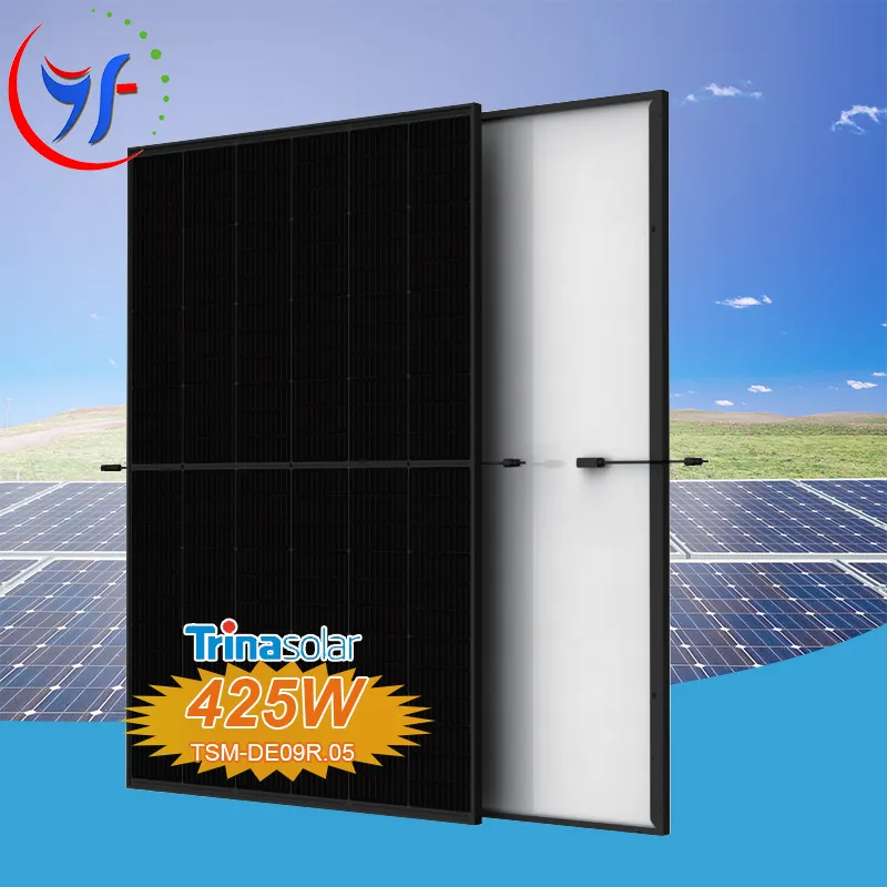 Vendita calda Vertex S TSM-DE09R.05 405W 410W 415W 420W 425W tutto nero mono pannello solare efficienza 21.3% popolare trina 425w solare