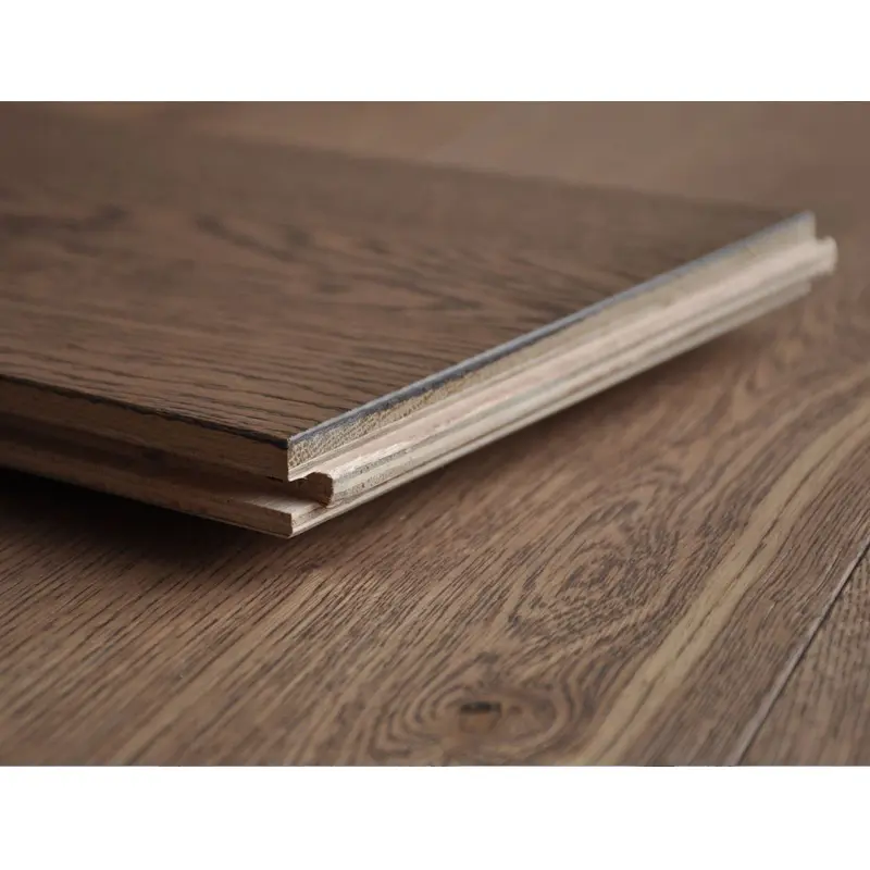 Ketebalan 20MM oak alami lantai kayu padat halus/disikat Eropa putih oak teknik lantai kayu