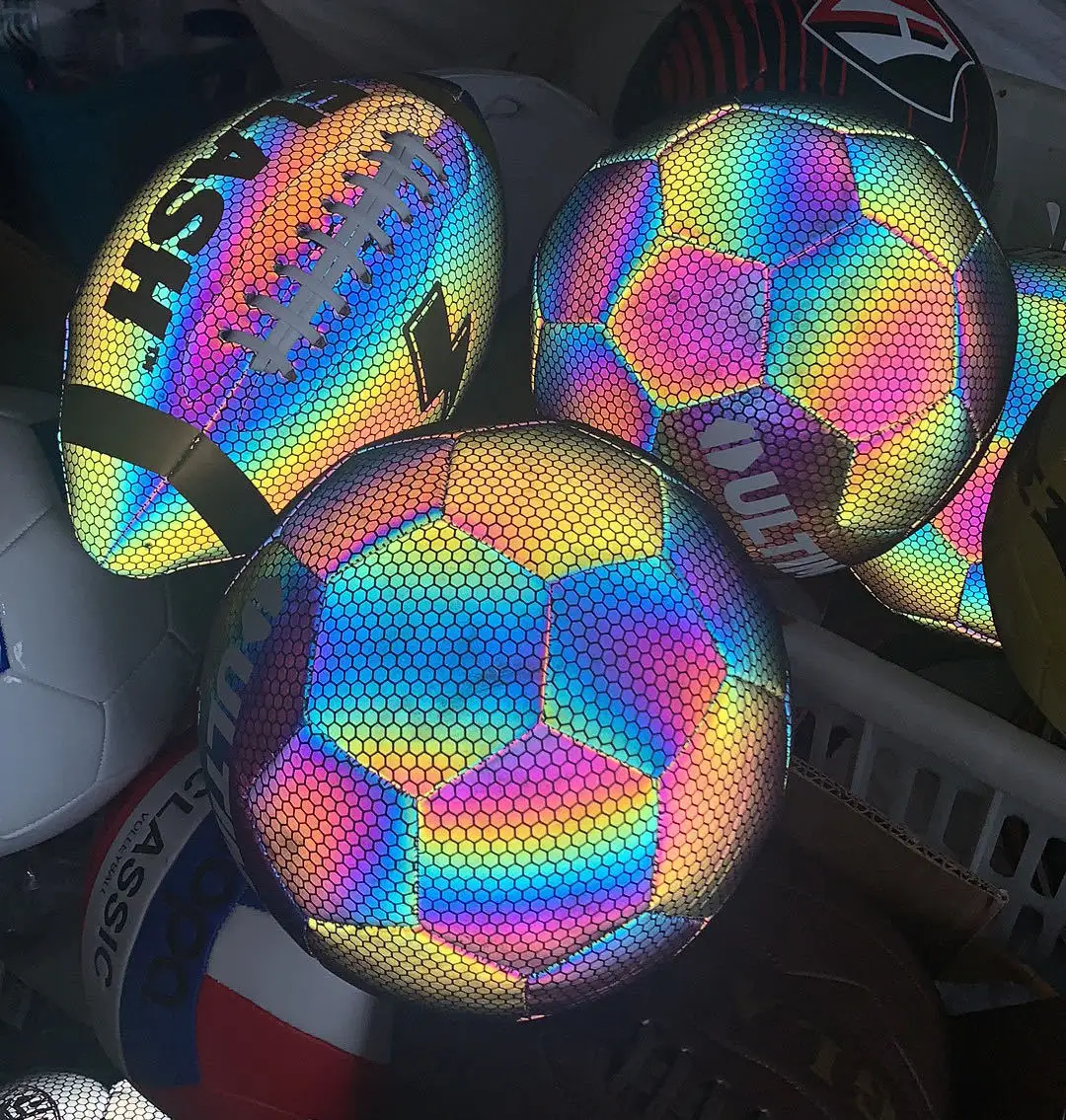 Phản ánh ánh sáng bóng đá đào tạo bóng đá bóng PU da chất liệu may bóng đá bóng đá Bộ dụng cụ thiết bị kích thước 5 Ballon de bóng đá