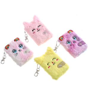 A7 Cute Cat Plüsch Notizbuch für Mädchen Kawaii Anhänger Schlüssel bund Furry Cats Notizbuch Daily Planner Journal Notizblock Briefpapier - Product Image 2