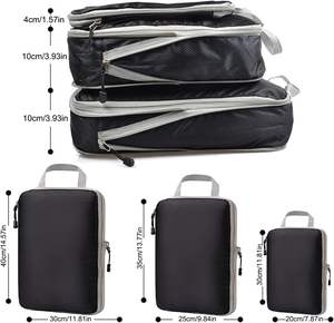 Compressie Verpakking Kubus 6 Set Waterdichte Reisbagage Verpakking Organizer Accessoires <span class=keywords><strong>3</strong></span> Maten Uitbreidbare Verpakking Kubussen - Product Image 2