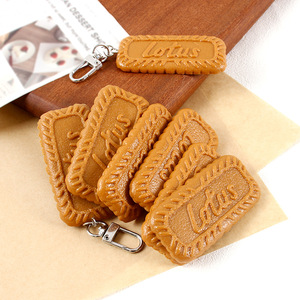 Creative <strong>Cartoon</strong> 3D Simulated Food Keychains Caramel Biscuit Keychain Cookies PVC <strong>Key</strong> Ring for Handbag Charm Jewelry Gift - Product Image 1