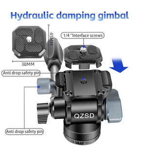 QZSD-Q330 thủy lực giảm xóc Pan-Tilt hợp kim nhôm xử lý Pan đầu máy ảnh <span class=keywords><strong>Tripod</strong></span> đầu phù hợp cho DSLR video máy ảnh đứng <span class=keywords><strong>Monopod</strong></span> - Product Image 4